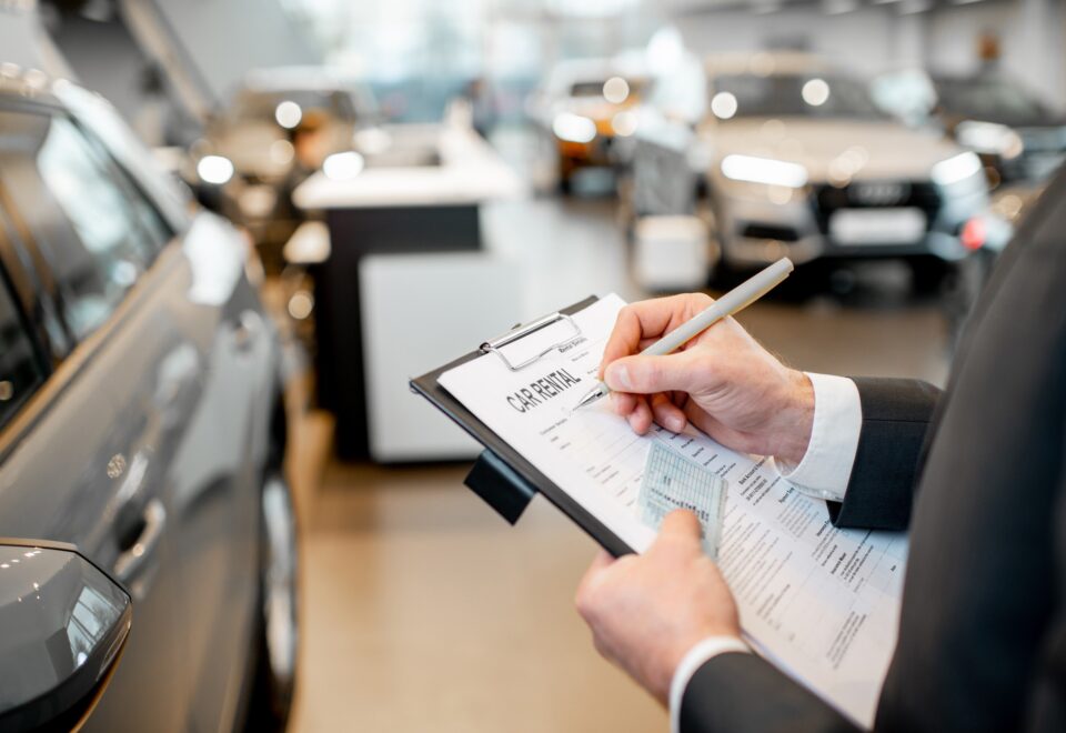 Filling car rental documents